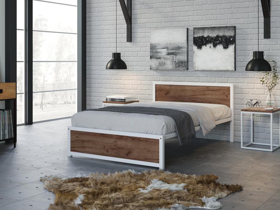 Кровати 120х190, Кровать Титан Лофт 120 без ящиков (белый)