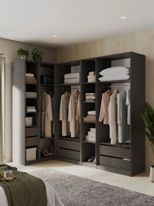 Угловые шкафы, Угловой шкаф для одежды распашной с ящиками София 2200х2500х1300 мм