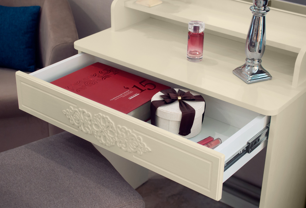 Зеркала в спальню, Туалетный столик с зеркалом Ассоль Лайт ТСН-1