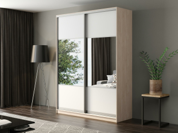 Шкаф-купе Айсберг 190 ШАМОНИ СВЕТЛЫЙ (белый/комбинированный)