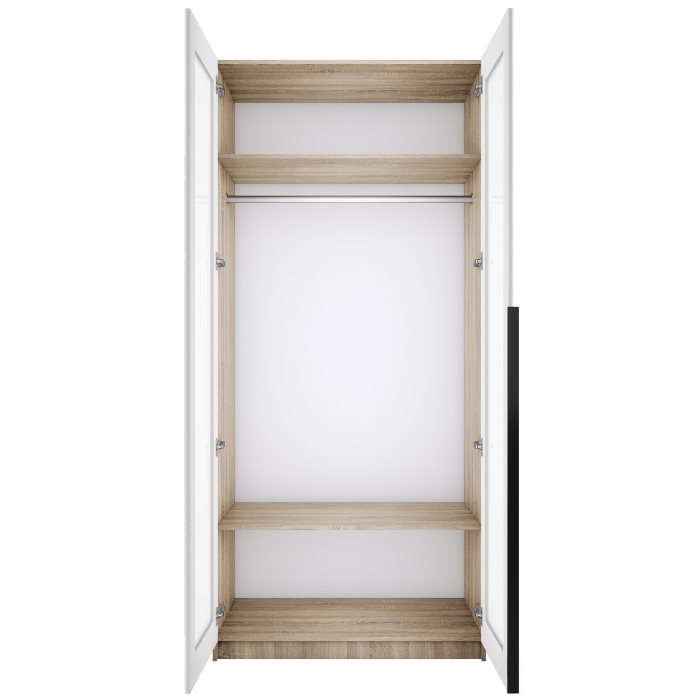 Шкафы распашные, Шкаф распашной Е1 Локер 101x52.5x220 см, с белым стеклом