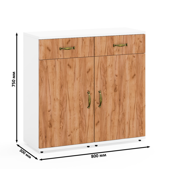 Комоды, Две тумбы с ящиком и дверкой Лидер-8.