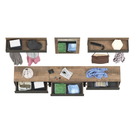 Комплект мебели для прихожей из обувниц и зеркала с вешалкой Трувор