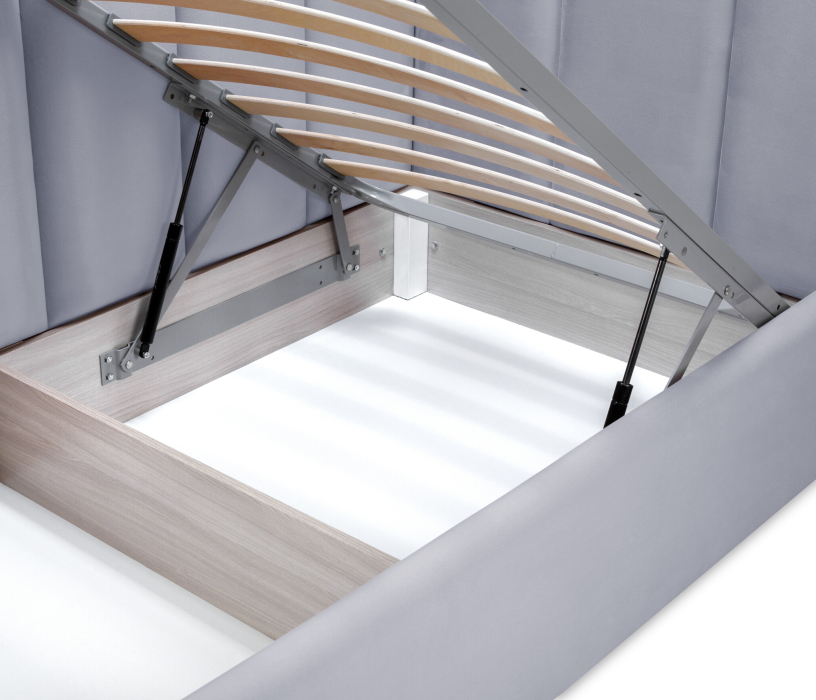 Мягкая кровать, Кровать с мягким изголовьем Мия 90 с подъемным механизмом, микровелюр