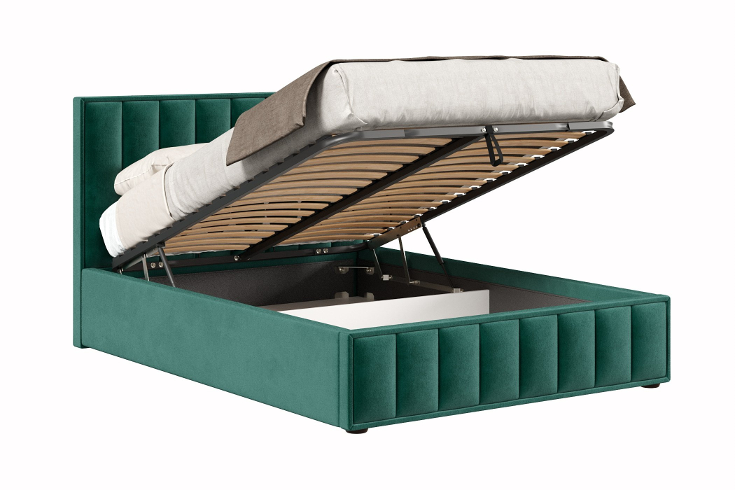 Мягкая кровать, Кровать Анкона 1400 с подъёмным механизмом, велюр