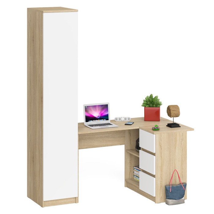 Компьютерные столы, Пенал Мори 400 с угловым компьютерным столом МС-16 три ящика справа