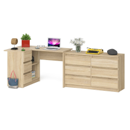 Комод Мори модель МК1200.6 со столом компьютерным угловым МС-16 левым