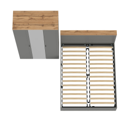 Шкаф для одежды с зеркалом Остин с кроватью Остин с ортопедическим основанием