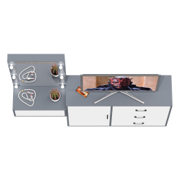 Комод с дверками и ящиками 122-1204 и косметический столик навесной с подсветкой