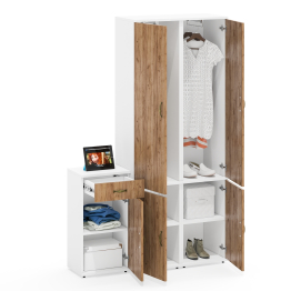 Пеналы с полками каждый по пять полок Лидер-8 и тумба дверка и ниша