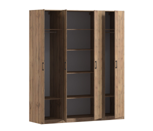 Шкаф четырехдверный Макс 2000 мм, вариант №3 (ЛДСП, корпус дуб вотан)