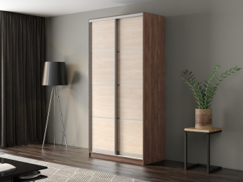 Шкаф-купе Айсберг 120 ШАМОНИ ТЕМНЫЙ (шамони светлый/глухой)