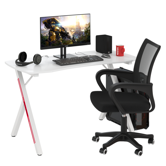 Прямые компьютерные столы, Компьютерный стол для геймера Мебель--24 GT-2310 с компьютерным креслом