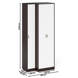 Пенал в прихожую и шкаф две двери П-6 МДФ фрезеровка прованс