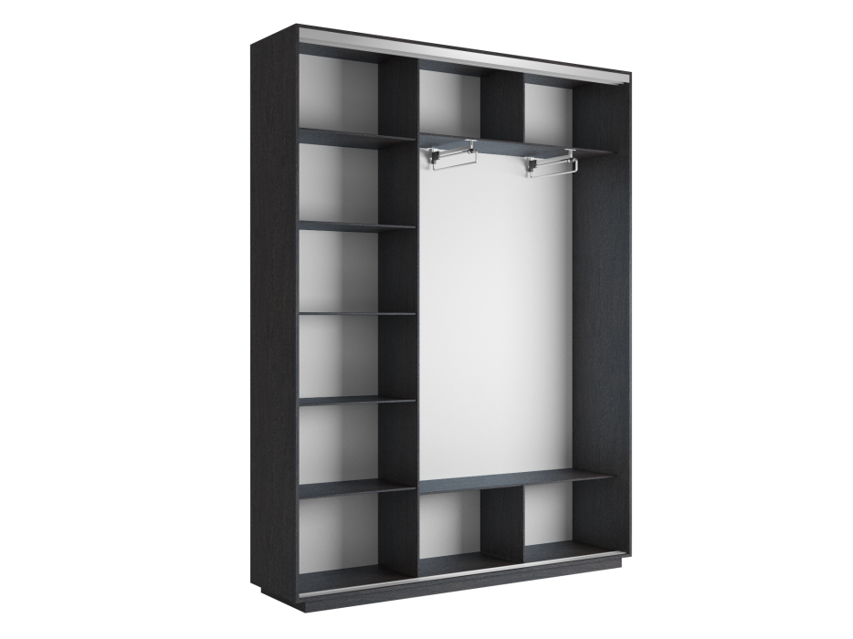 Шкафы-купе 3-х дверные, Шкаф-купе Экспресс Медиум (2 зеркала) трио 2200 x 2400 x 450