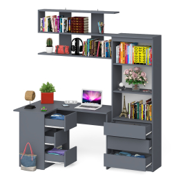 Уголок школьника Мори с угловым столом и полкой и стеллажом