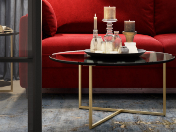 Стол журнальный Маджоре Glass черная Lacobel