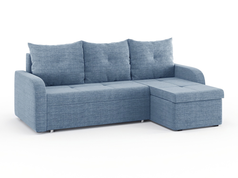 Диваны угловые в гостиную, Диван-кровать угловой Мини Люкс трехсекционная еврокнижка, рогожка Люкс