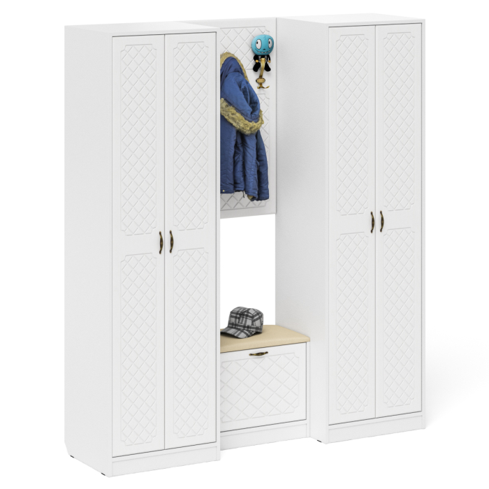 Прихожие, Модульная мебель для прихожей П-6 № 9 МДФ фрезеровка ромб