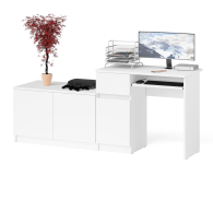 Прямые компьютерные столы, Компьютерный стол ящик и дверка Мори МС-1 левый с широкой тумбой 900