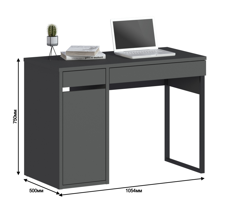 Прямые компьютерные столы, Стол Мика СБ-3309 Диамант серый