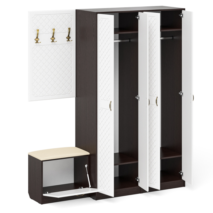 Прихожие, Модульная мебель для прихожей П-6 № 9 МДФ фрезеровка ромб