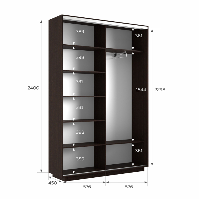 Шкафы-купе 2-х дверные, Шкаф-купе Экспресс 2-х дверный Фотопечать Квадрат Стекла 120х45х240