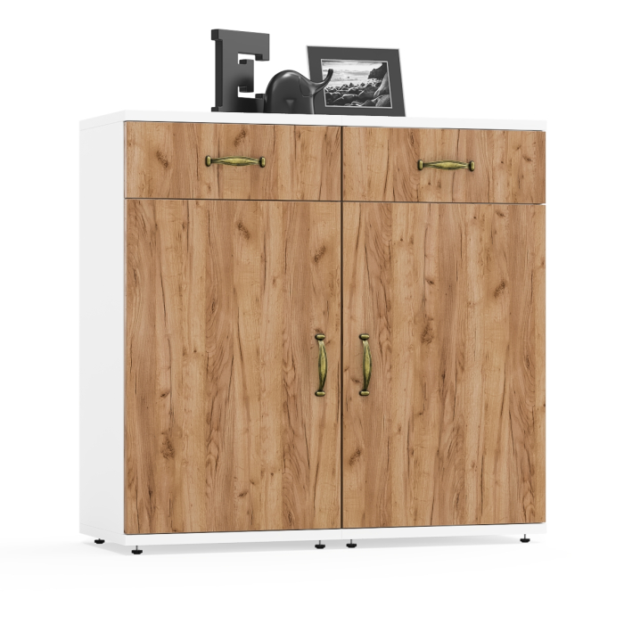 Комоды, Две тумбы с ящиком и дверкой Лидер-8.