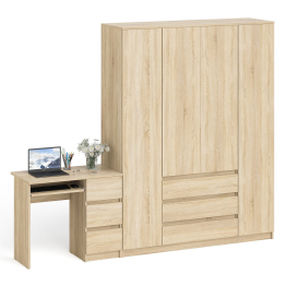 Стол компьютерный однотумбовый правый со шкафом МШ1600 Мори