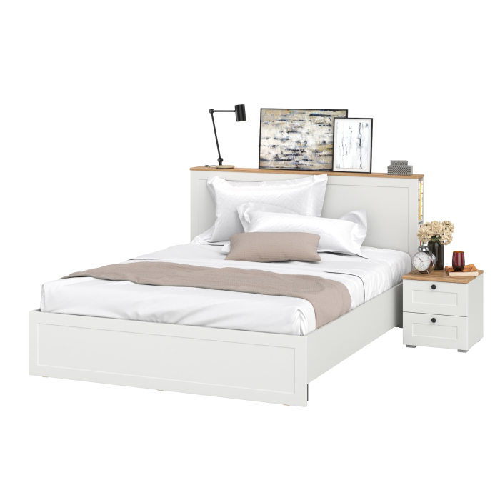 Спальные гарнитуры, Кровать с ортопедическим основанием и прикроватная тумба Остин