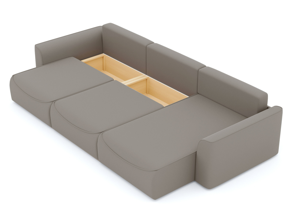 Диваны угловые в гостиную, Диван-кровать угловой Рафаэль 3 секции еврокнижка НПБ, велюр