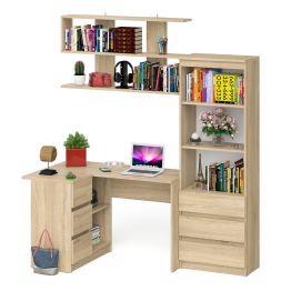 Уголок школьника Мори с угловым столом и полкой и стеллажом