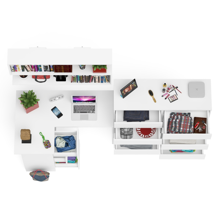 Домашние кабинеты, Стол угловой компьютерный Мори МС-16 левый с комодом на 10-ть ящиков и полкой на 1200