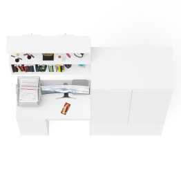 Компьютерный стол Мори МС-1 левый с полкой и шкаф-комодом