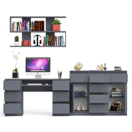 Комод-тумба Мори МК1200.4 с открытой верхней полкой и стол компьютерный МС-2