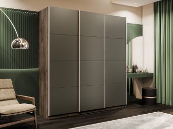 Шкаф-купе Прайм 3-х дверный Стекла хаки/Доводчики 180х57х230