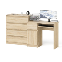 Стол компьютерный Мори МС1 левый с комодом 4-ре ящика