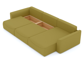 Диван-кровать угловой Рафаэль 3 секции еврокнижка НПБ, велюр