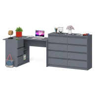 Компьютерные столы, Стол компьютерный МС-16 левый с комодом МК1200 8-мь ящиков Мори