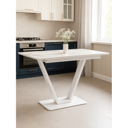 Стол  Бугун 120х80х77 белый мрамор с прожилками