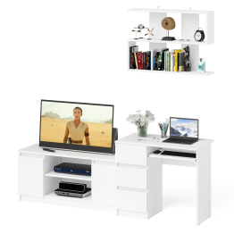 Мори стол компьютерный МС-6 левый с тумбой МТВ1200.1 и навесной открытой полкой