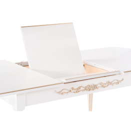 Стол деревянный Бевье молочный/золото