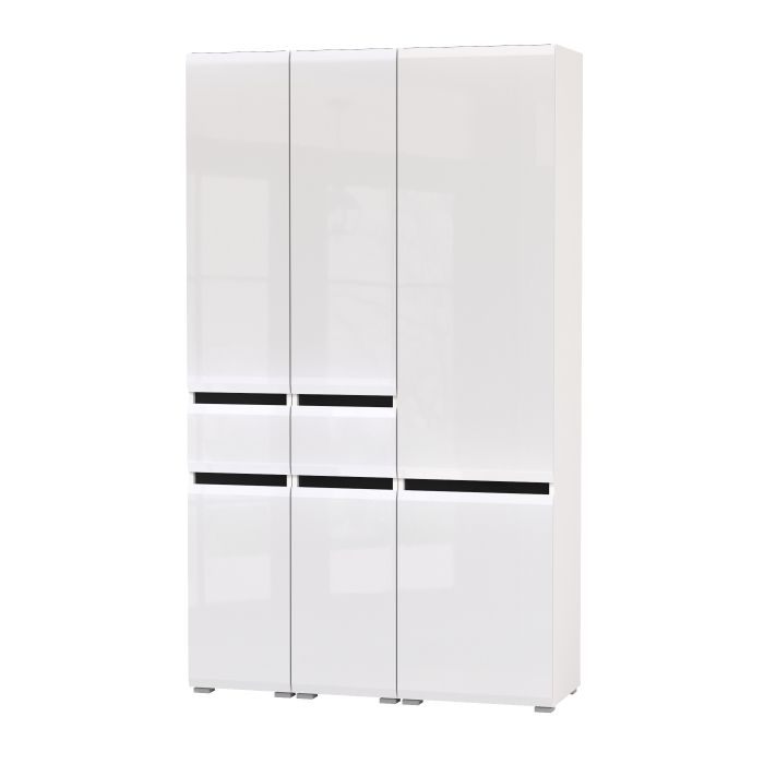 Шкафы распашные, Стенка из шкафов Сидней из двух шкафов с ящиком и одного шкафа-витрины