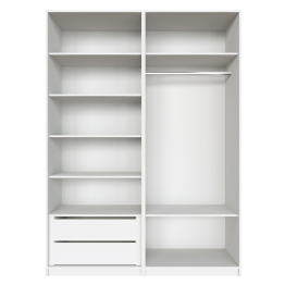 Распашной шкаф Локер 800+800 (Гармошка с системой Push to Move/Правый) с полками и ящиками слева