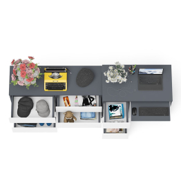 Комод Мори МК1200 6-ть ящиков со столом компьютерным МС-6 левым