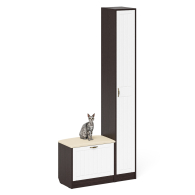 Прихожие, Обувница с мягким сиденьем и пеналом П-6 МДФ фрезеровка прованс