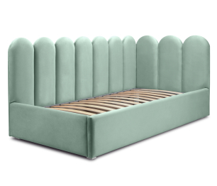 Кровать с мягким изголовьем Мия 90 с подъемным механизмом, микровелюр