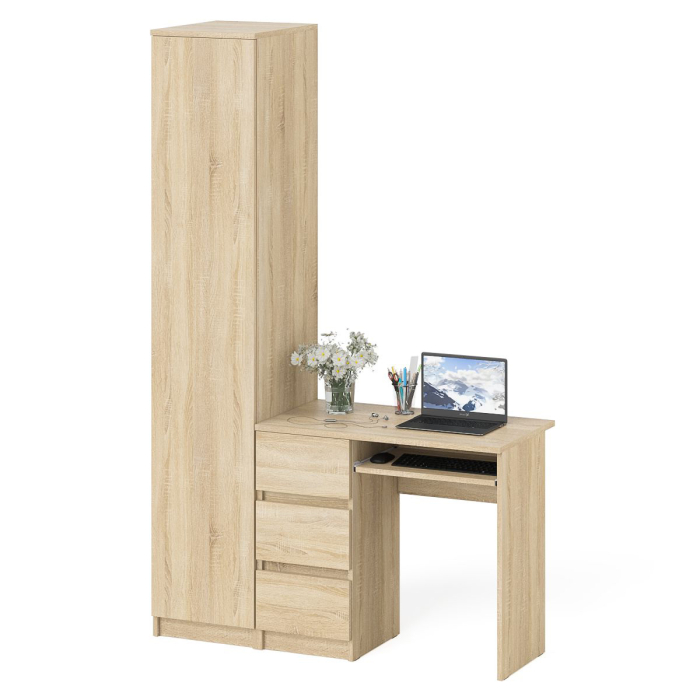 Домашние кабинеты, Компьютерный стол МС-6 левый с узким пеналом 400 Мори