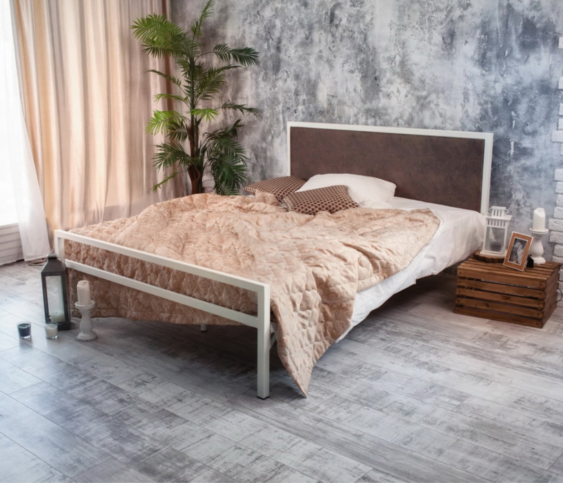 Кровати 180х200, Кровать в стиле лофт Лоренцо 1.8 (Белый)