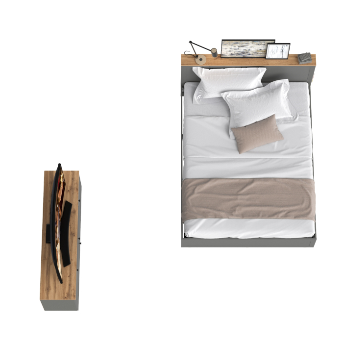 Спальные гарнитуры, Тумба под ТВ Остин и двуспальная кровать Остин 11.53